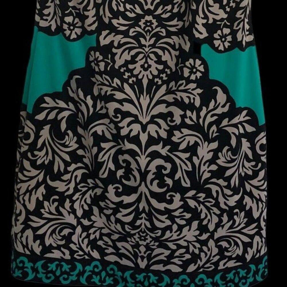 INC Green and Beige Pretty Floral Print Dress - Size M - Picture 3 of 4